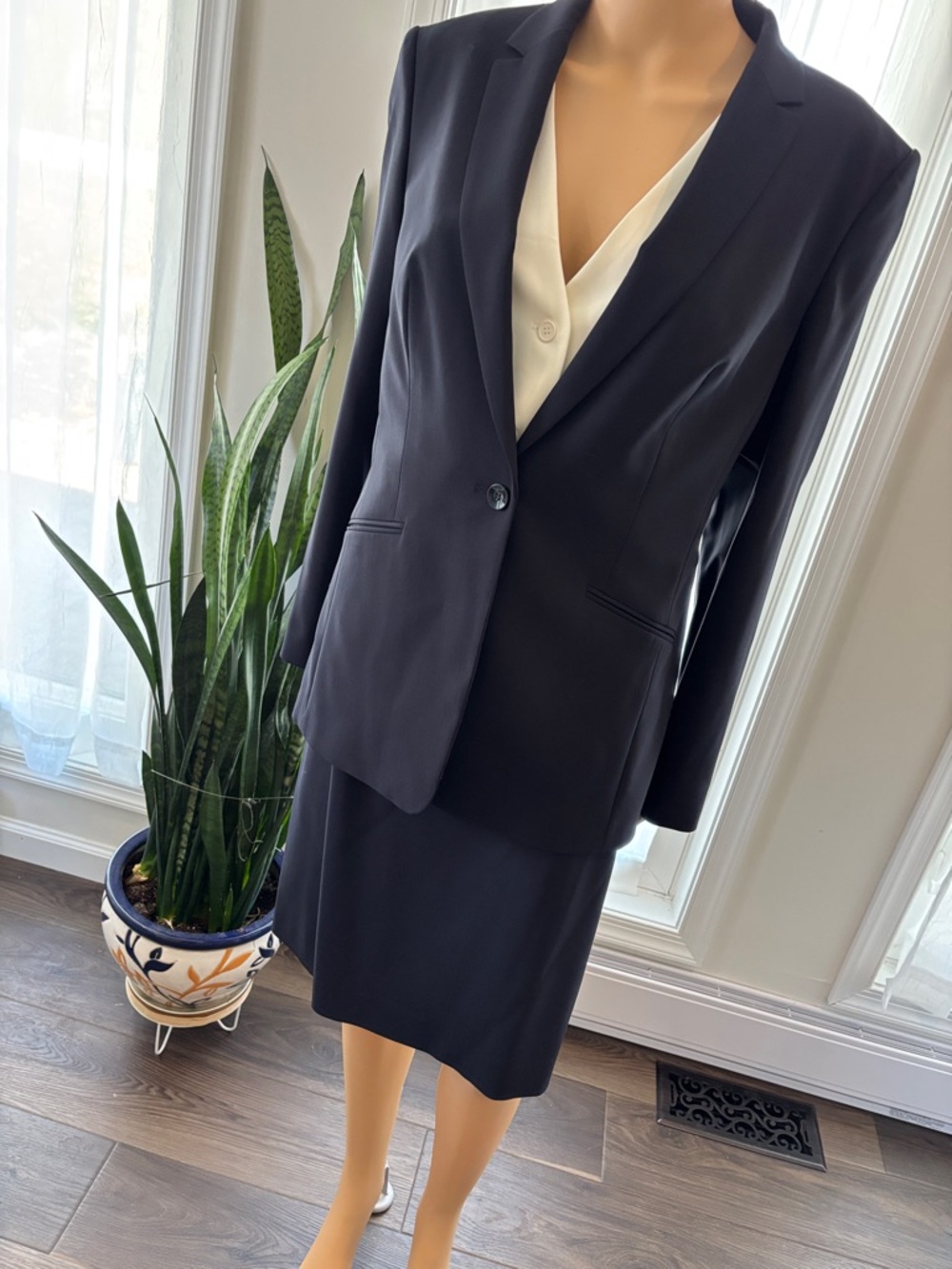 Hugo Boss Navy Blazer and Skirt Set